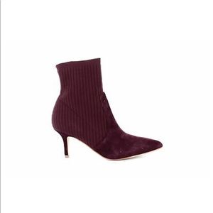 Marc Fisher Womens Albinia Knit Dark Red Sock Boot